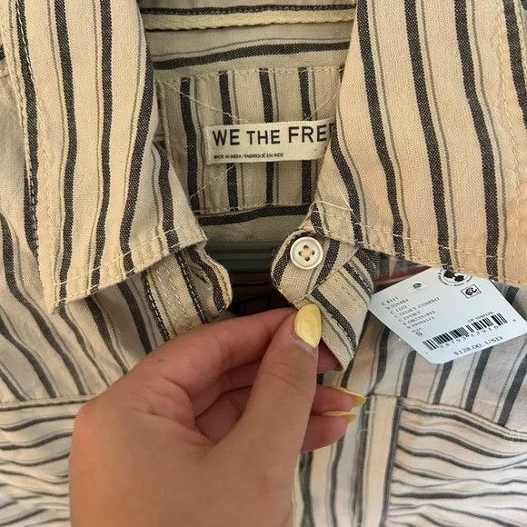 NWT Free People Christopher Linen Button Up - Picture 4 of 10